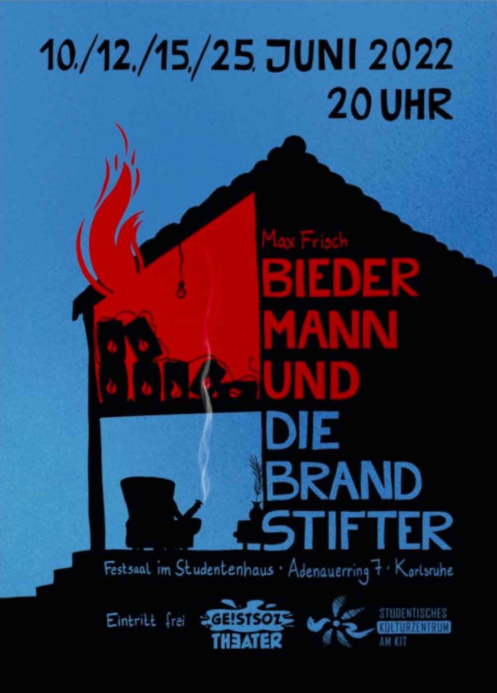 Plakat: Biedermann und die Brandstifter